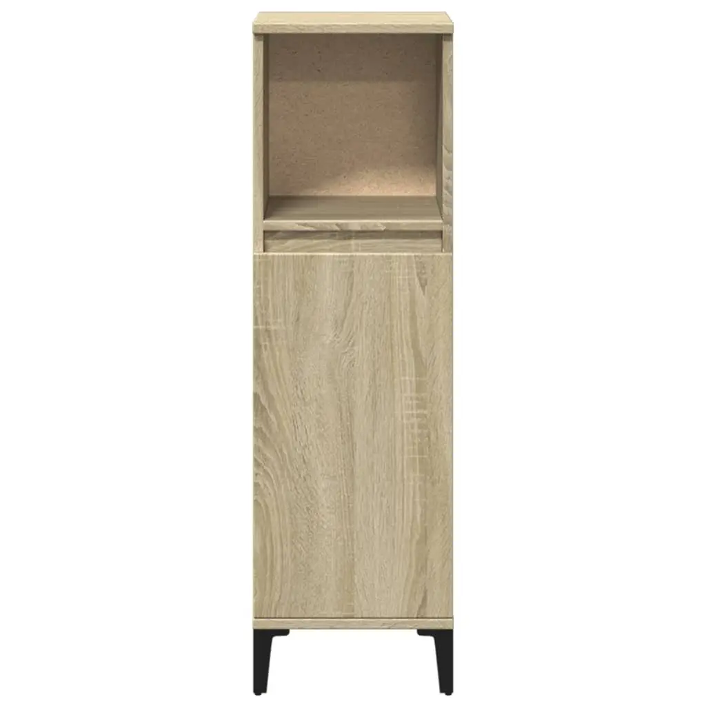 Bathroom Vanity Cabinet Brown 30x30x100cm Storage Engineered Wood Cupboard