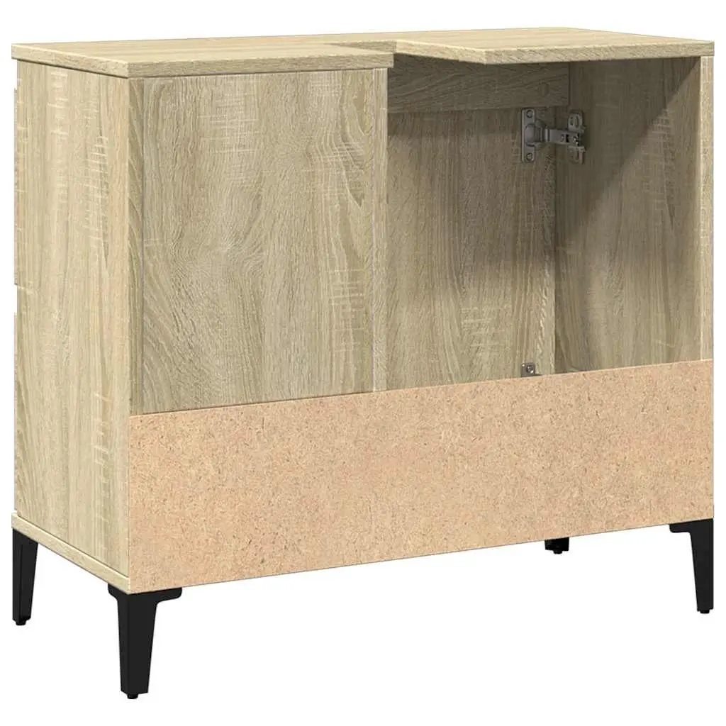 Bathroom Vanity Cabinet Engineered Wood Brown 65x33x60cm
