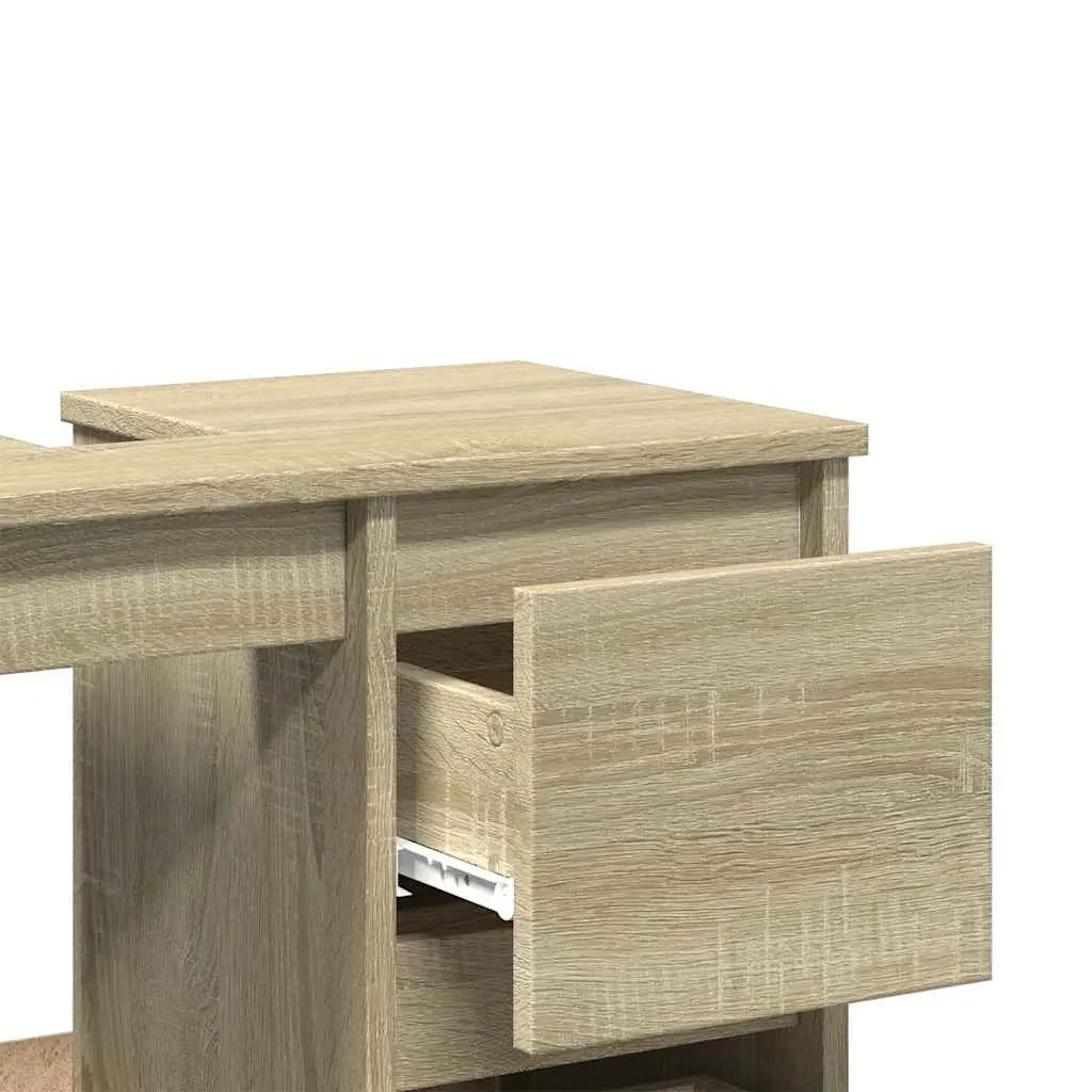 Bathroom Vanity Cabinet Engineered Wood Brown 65x33x60cm