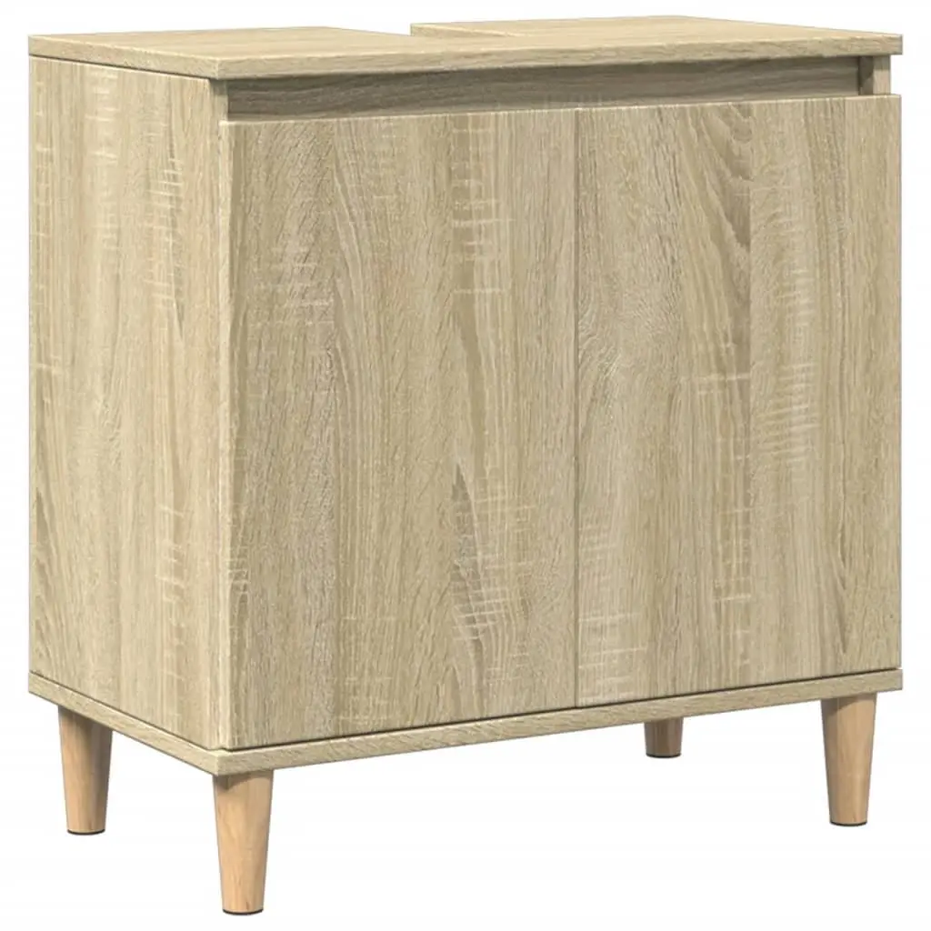 Bathroom Vanity Sink Cabinet Under-Sink Storage Sonoma Oak 58x33x60 cm