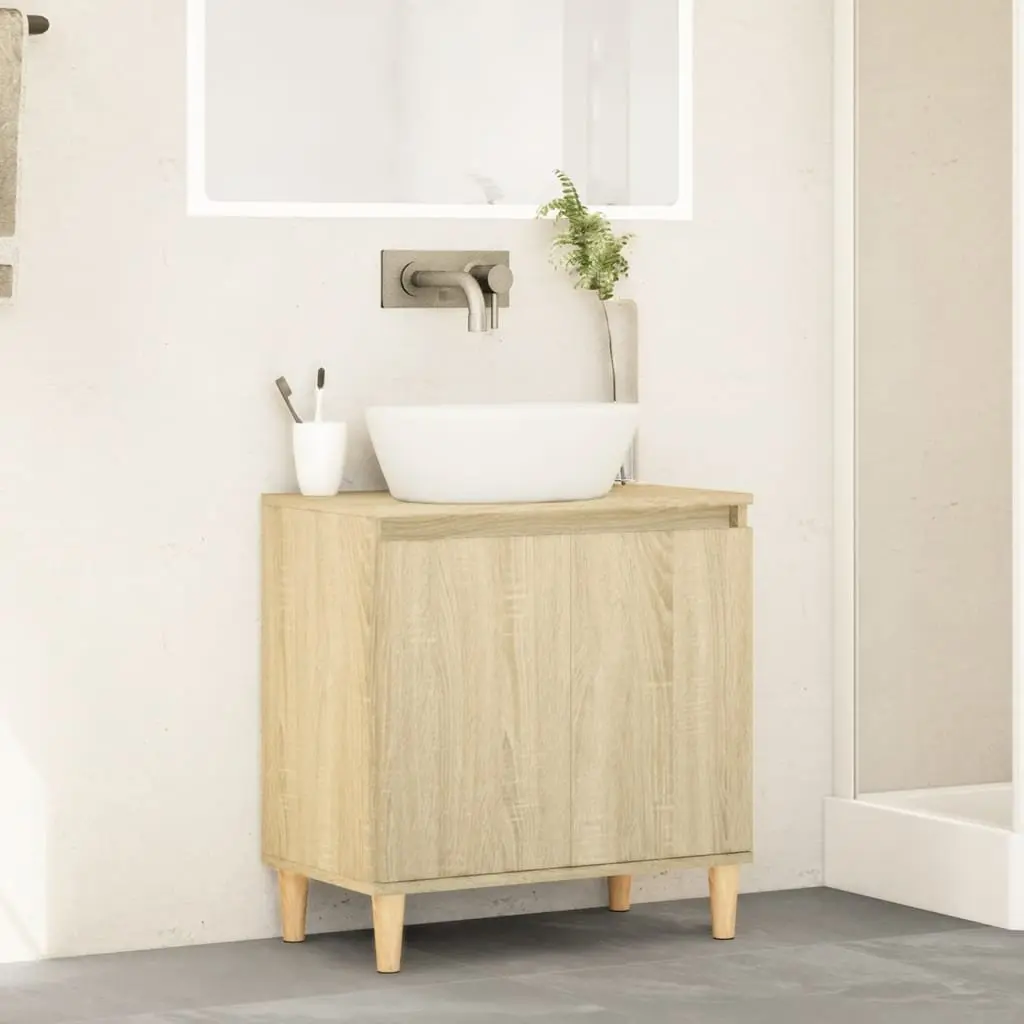 Bathroom Vanity Sink Cabinet Under-Sink Storage Sonoma Oak 58x33x60 cm
