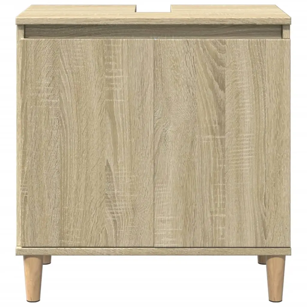 Bathroom Vanity Sink Cabinet Under-Sink Storage Sonoma Oak 58x33x60 cm