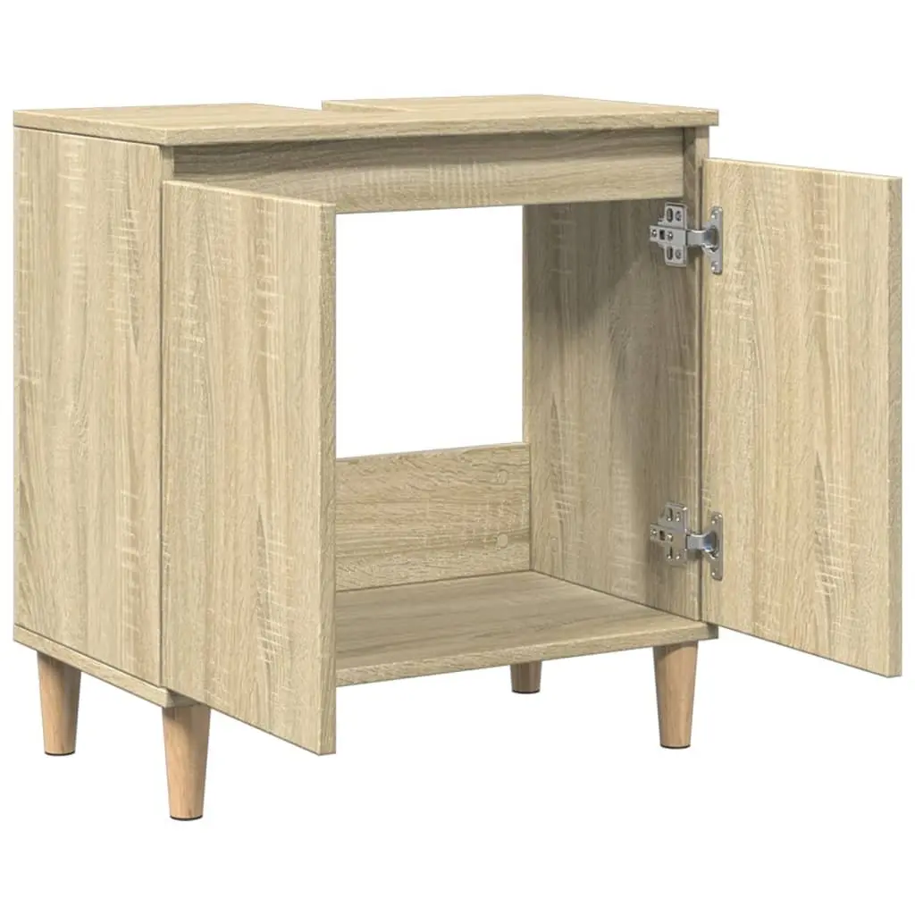 Bathroom Vanity Sink Cabinet Under-Sink Storage Sonoma Oak 58x33x60 cm