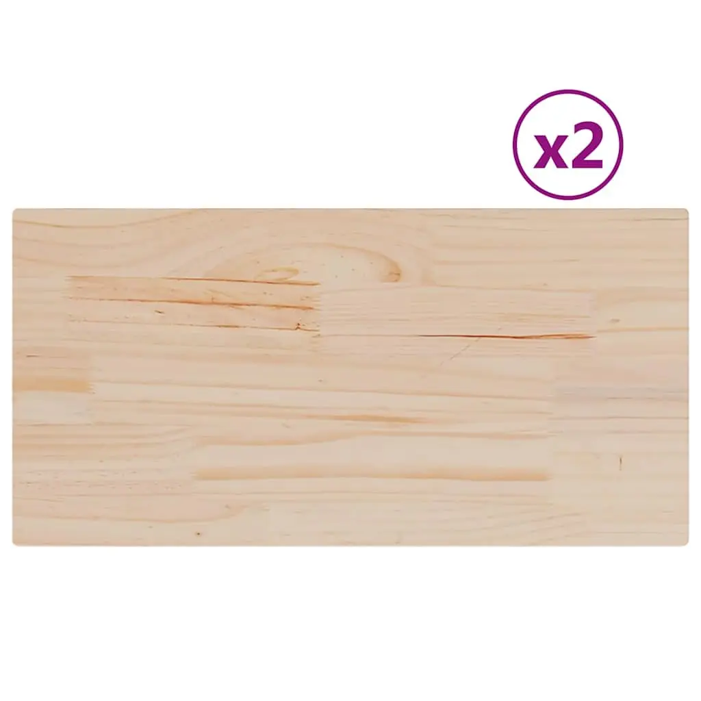Rustic Rectangular Pine Table Top Brown 90x45x1.7cm Solid Wood Dining
