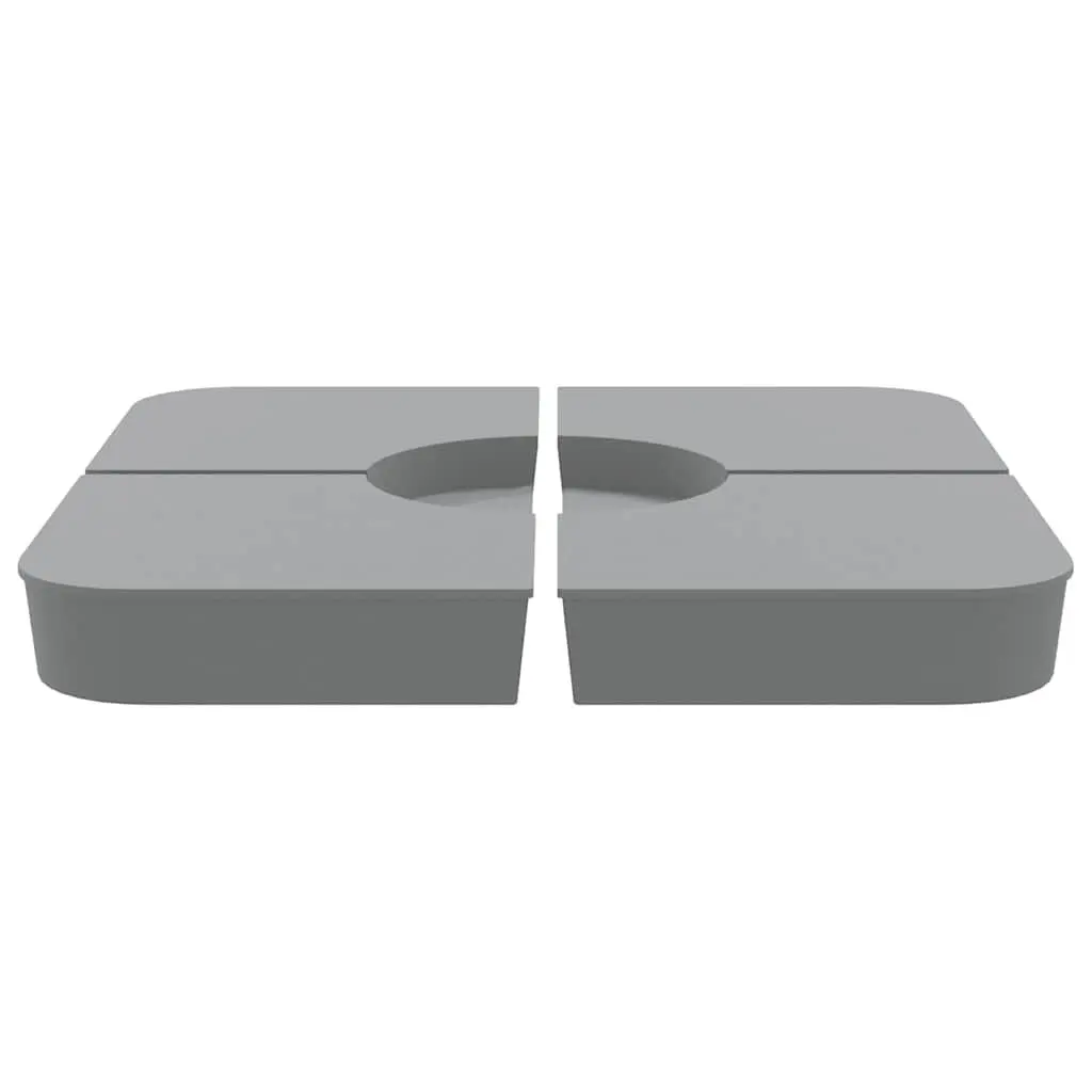 4 Piece Parasol Base Set Sand-Fillable Grey 100kg