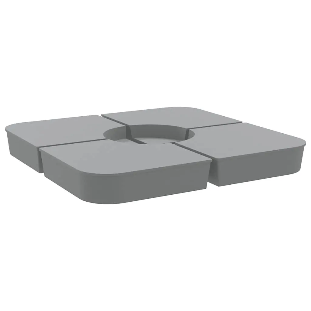 4 Piece Parasol Base Set Sand-Fillable Grey 100kg