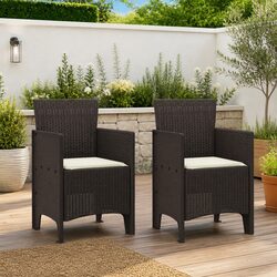 Explore Comfort with 2 Brown Outdoor Chairs Just for You