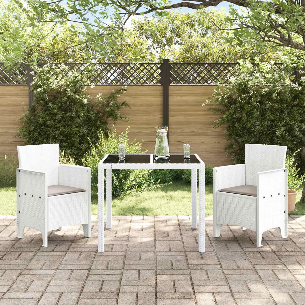 Garden Chair 2 pcs White Outdoor Seating Polypropylene Modern Design Patio