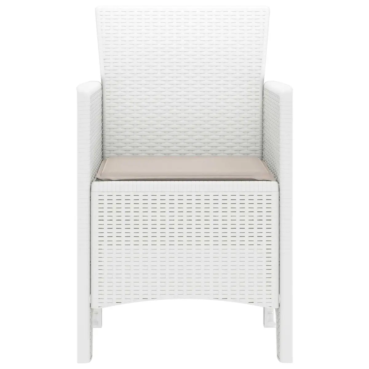 Garden Chair 2 pcs White Outdoor Seating Polypropylene Modern Design Patio