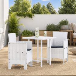 Outdoor Garden Chair 2 pcs White 53 x 49 x 85 cm Modern Seating Furniture