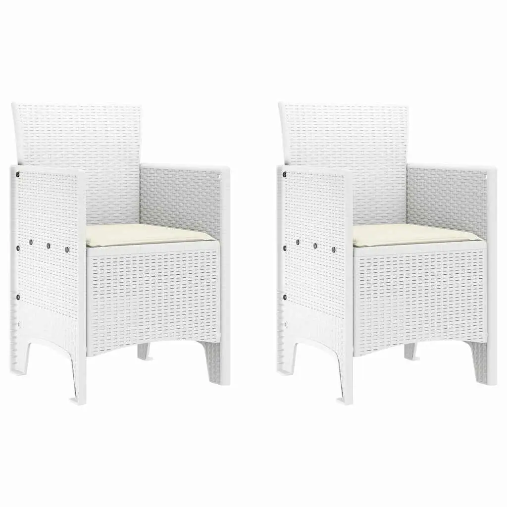 Outdoor Garden Chair 2 pcs White Modern Seating Patio Furniture 53x49x85cm