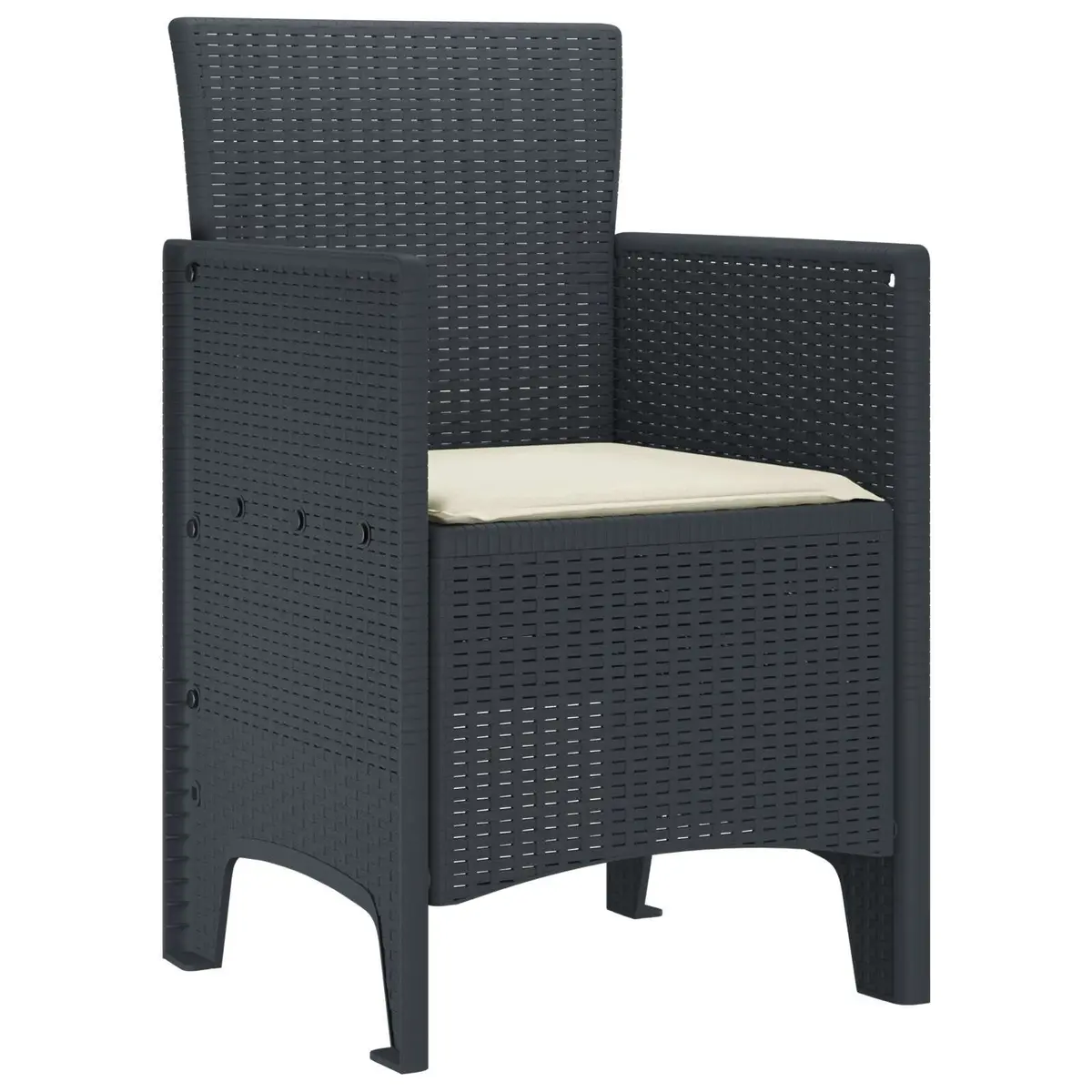 Outdoor Garden Chair Set 4 pcs Anthracite Polypropylene Patio Seating