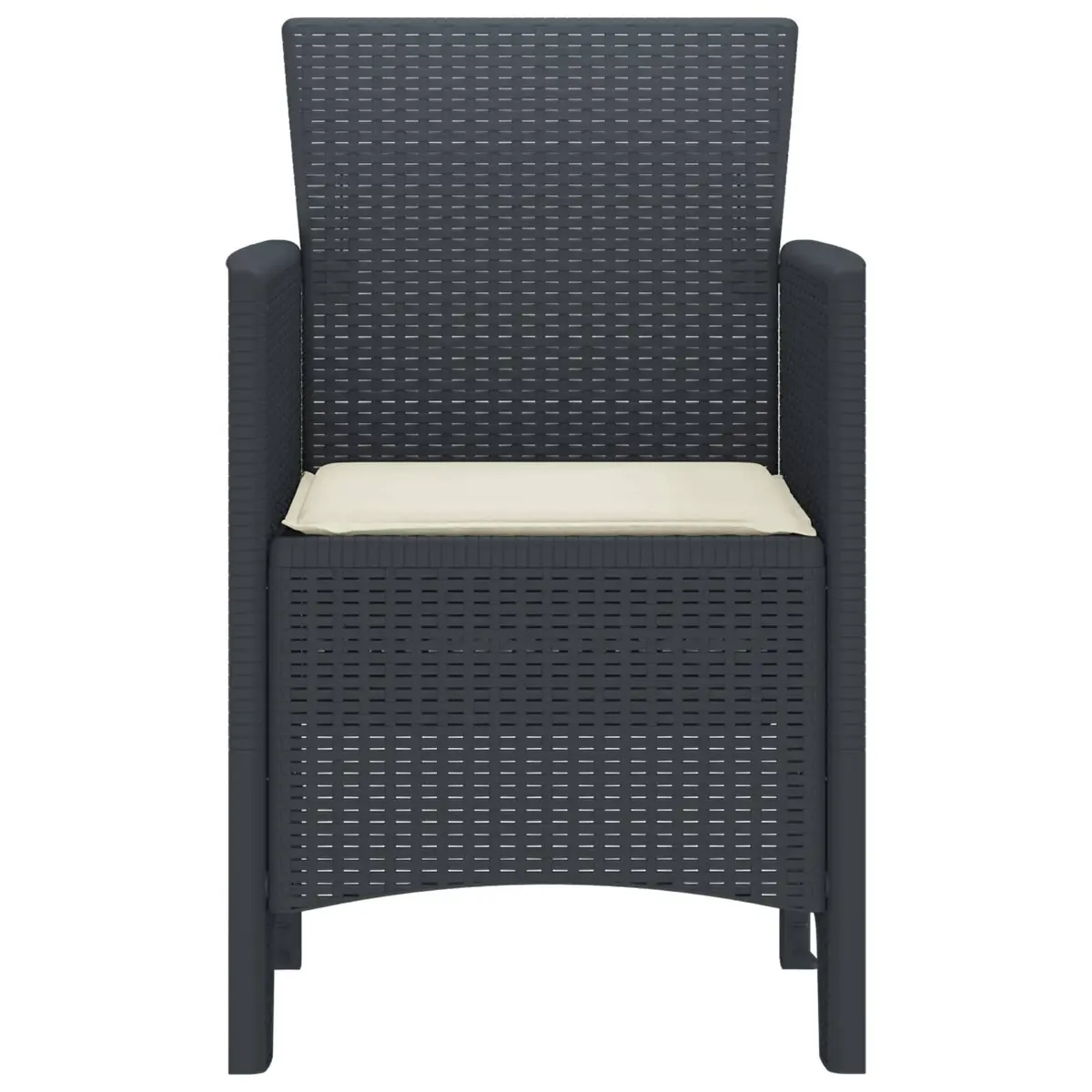 Outdoor Garden Chair Set 4 pcs Anthracite Polypropylene Patio Seating