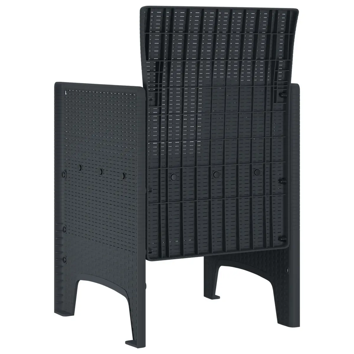 Outdoor Garden Chair Set 4 pcs Anthracite Polypropylene Patio Seating