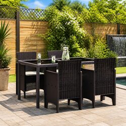 Friendly 4-Piece Brown Outdoor Chair Set for You