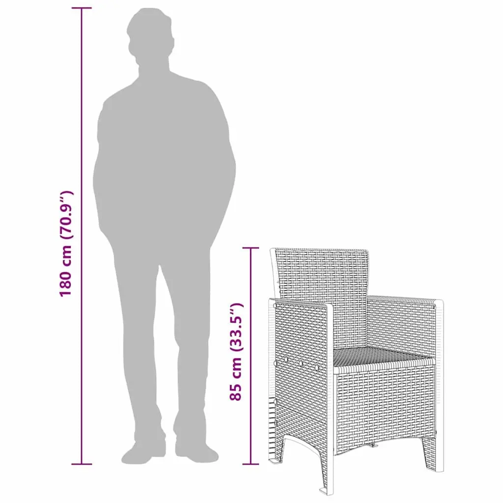 Garden Chair Modern White 4 Piece Outdoor Patio Seating with Armrests