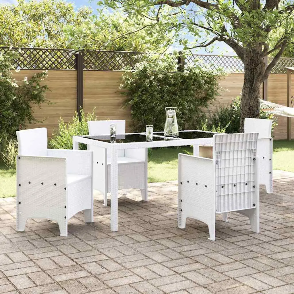 Garden Chair Modern White 4 Piece Outdoor Patio Seating with Armrests