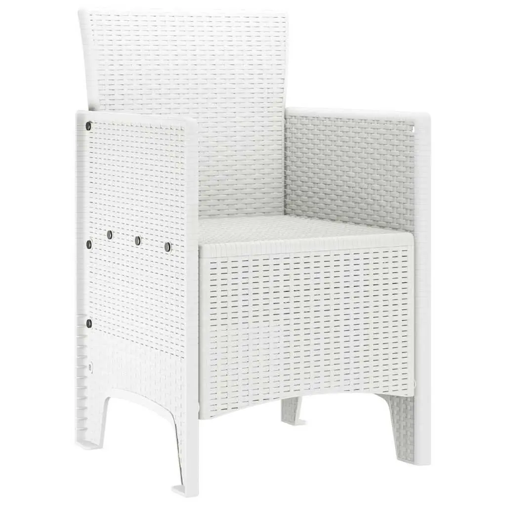 Garden Chair Modern White 4 Piece Outdoor Patio Seating with Armrests