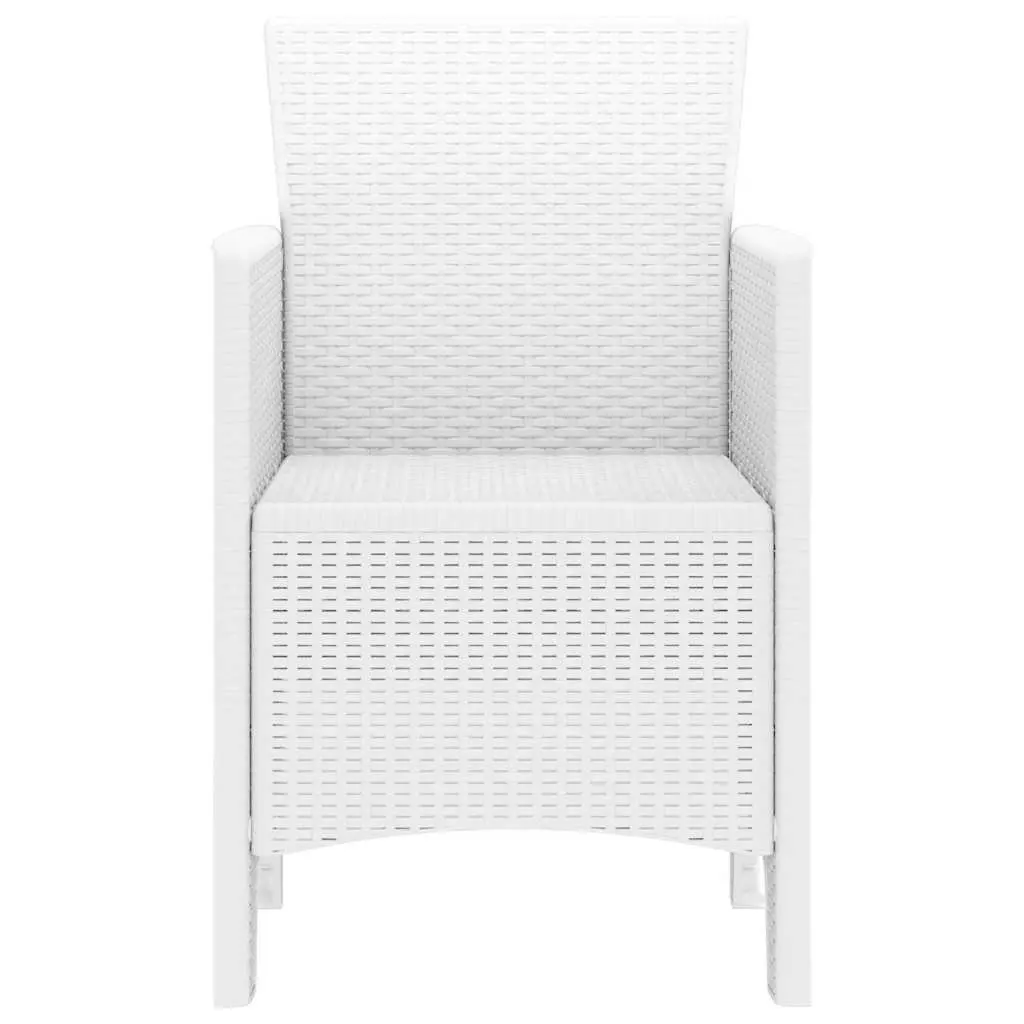 Garden Chair Modern White 4 Piece Outdoor Patio Seating with Armrests