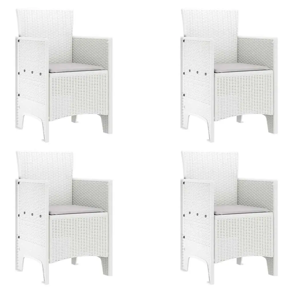 Outdoor Garden Chair Modern White 4 Piece Stackable Patio Furniture