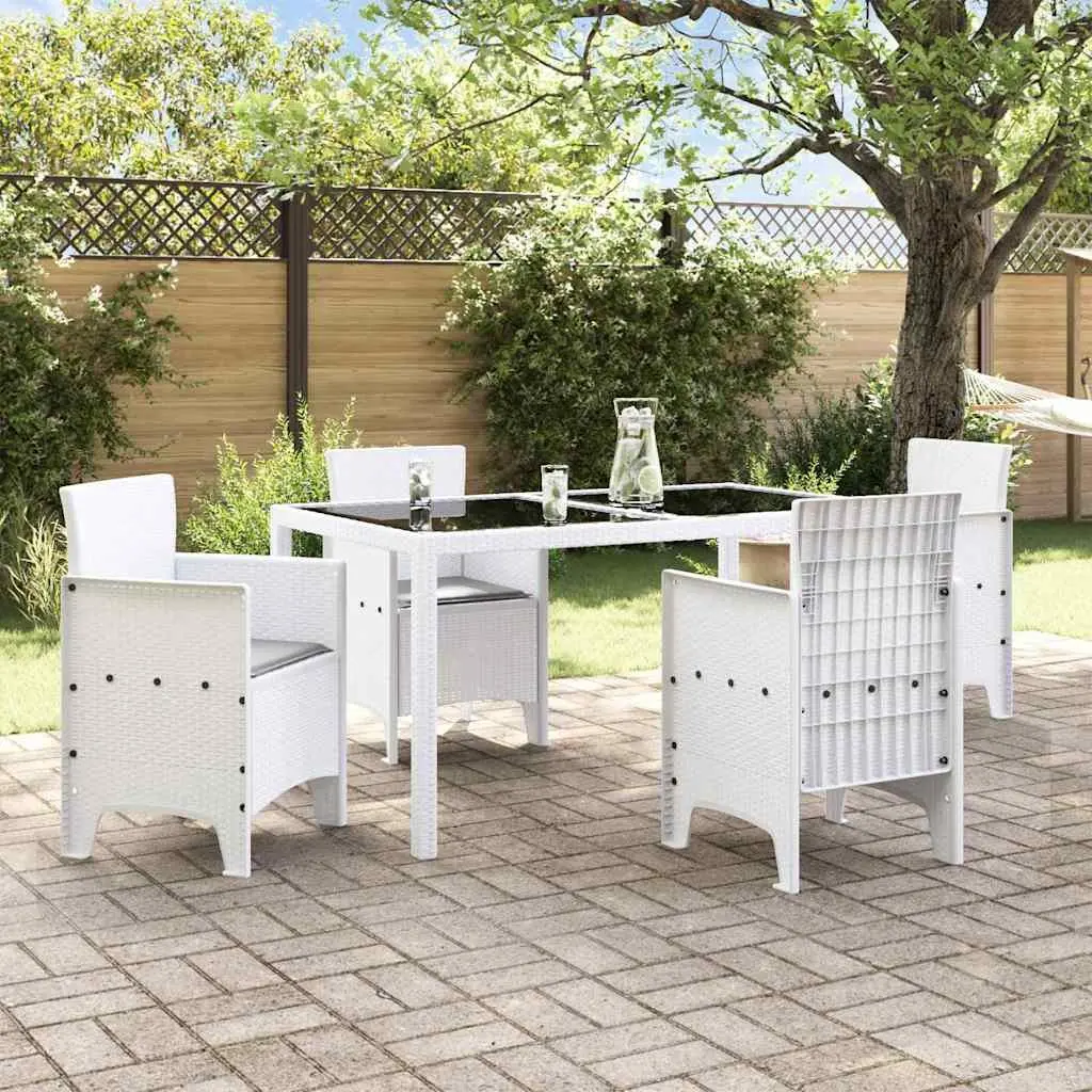 Outdoor Garden Chair Modern White 4 Piece Stackable Patio Furniture