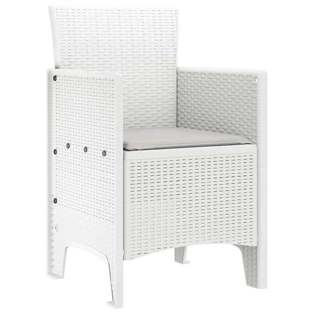Outdoor Garden Chair Modern White 4 Piece Stackable Patio Furniture