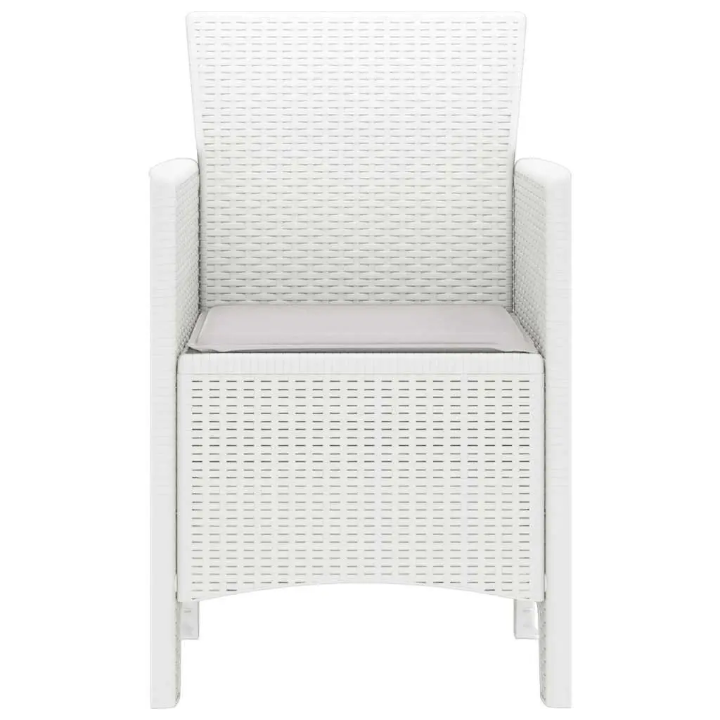 Outdoor Garden Chair Modern White 4 Piece Stackable Patio Furniture