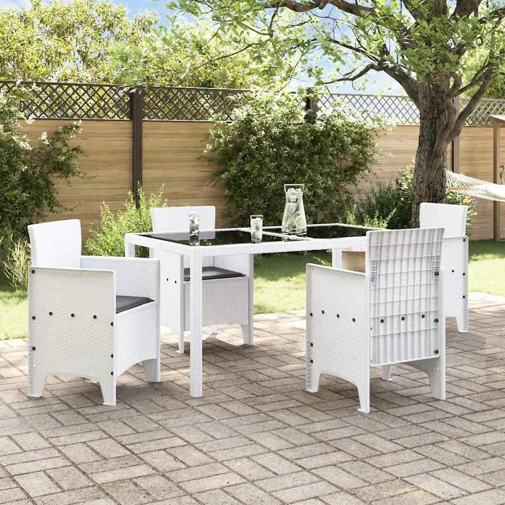 Outdoor Garden Chair Set 4 pcs White Polypropylene Modern Seating Furniture