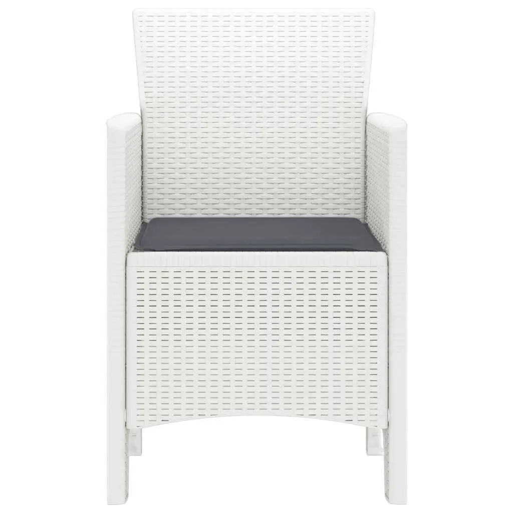 Outdoor Garden Chair Set 4 pcs White Polypropylene Modern Seating Furniture