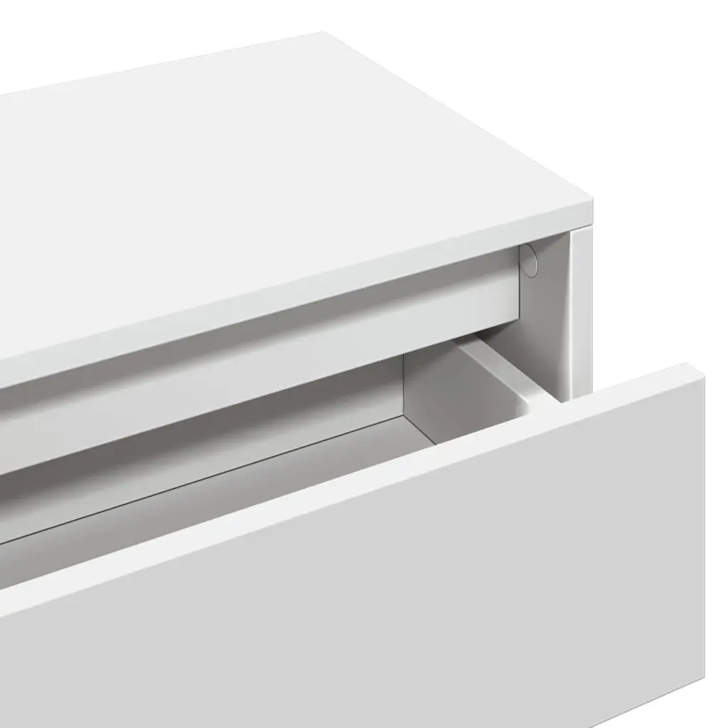 4 Piece Hallway Furniture Set Storage Bench with Drawers Mirror and Coat Racks White