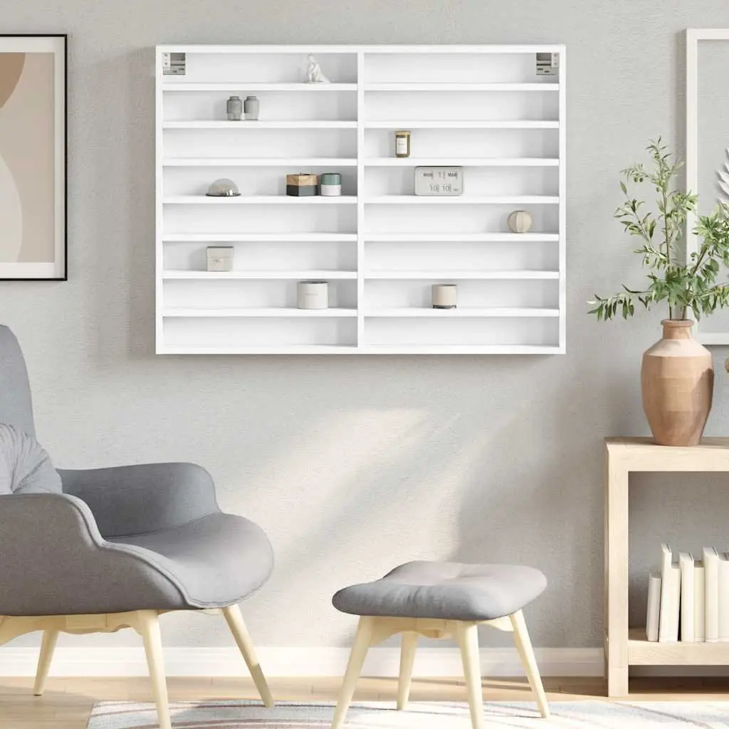 Vitrine Cabinet Wall Mounted White Floating Shelf Storage Display Ledge