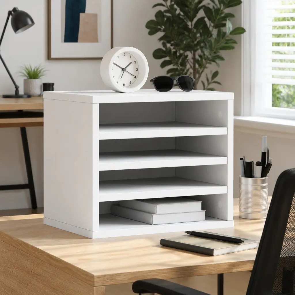 White Desk Organiser for Office Supplies