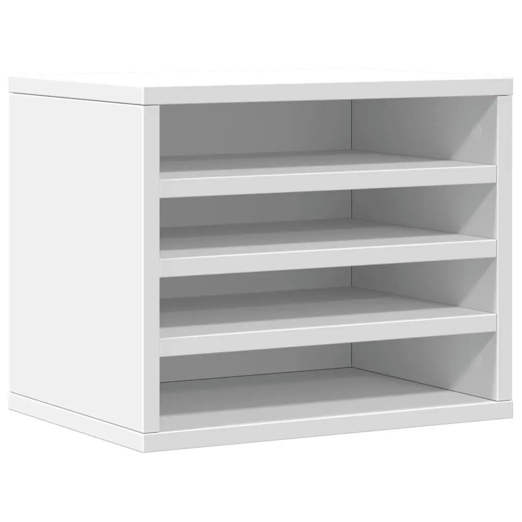 Desk Organiser White Engineered Wood 36 x 26 x 29.5 cm