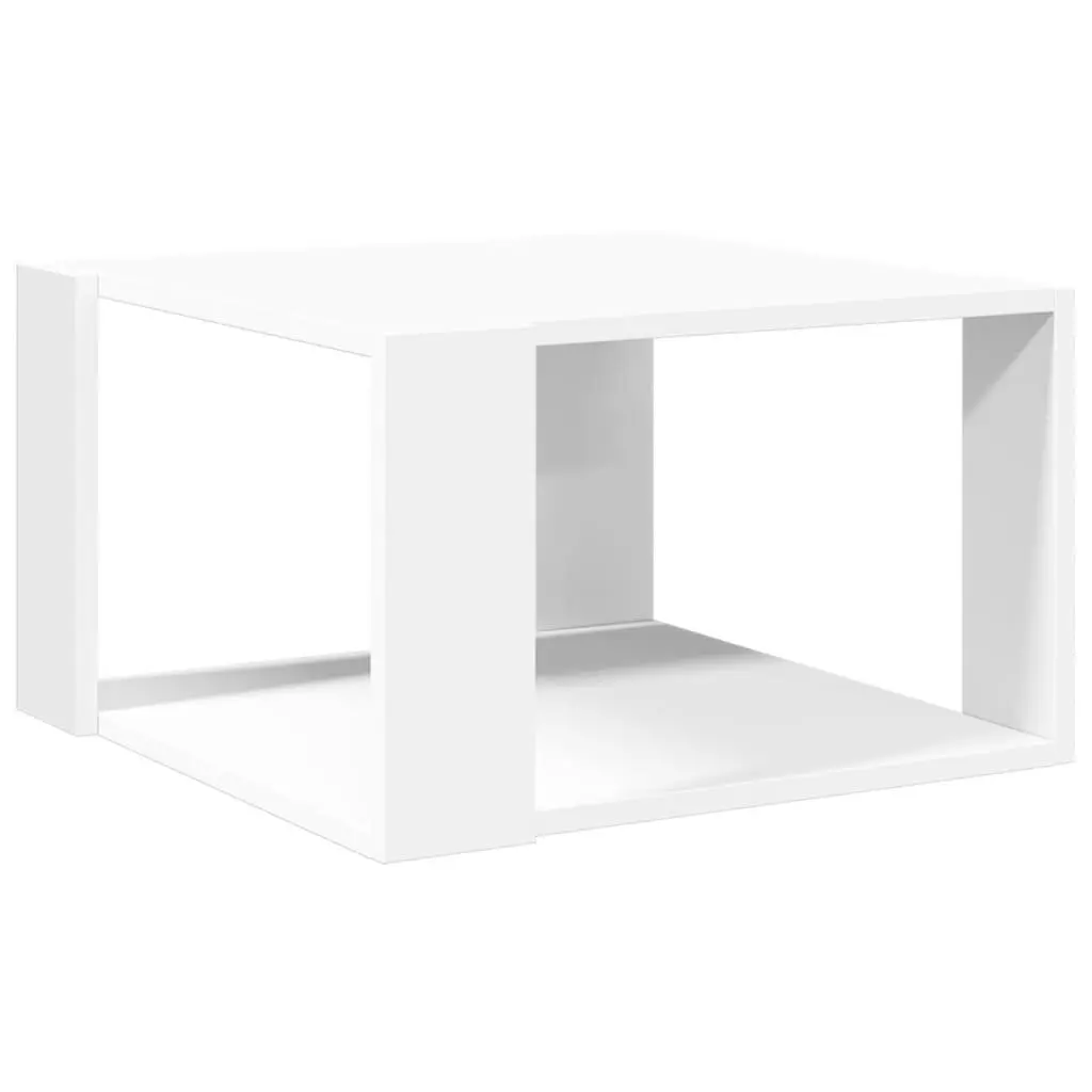 Coffee Table White Engineered Wood 51.5x51.5x30 cm Storage Accent Side Furniture