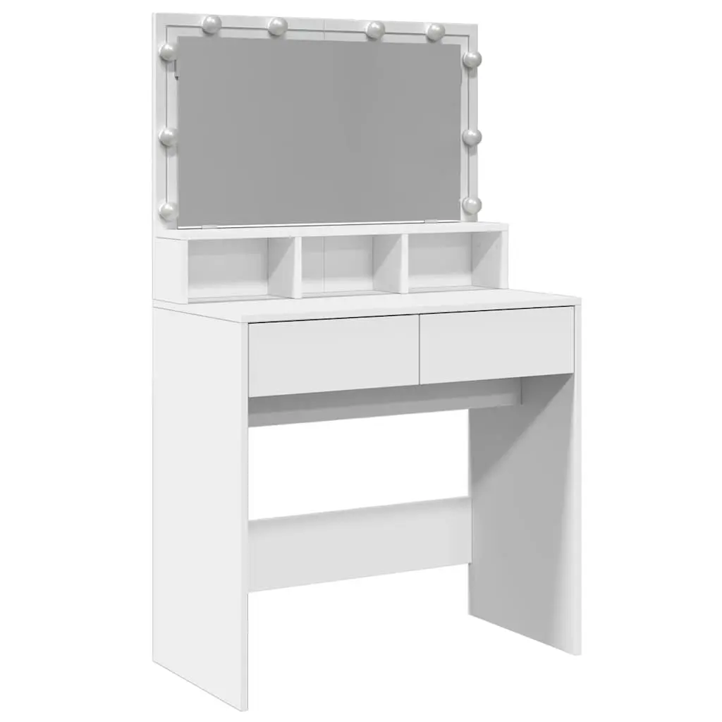 White Dressing Table with LED Mirror