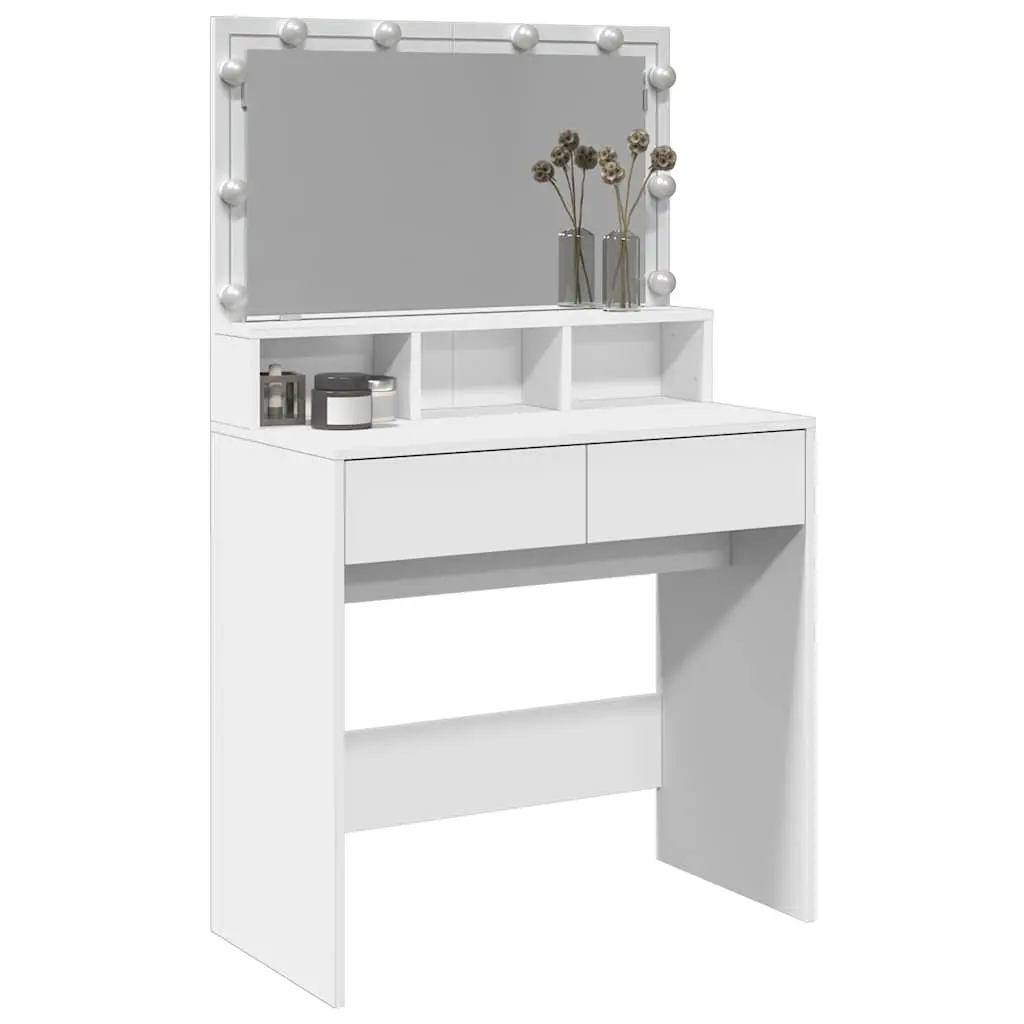 White Dressing Table with LED Mirror