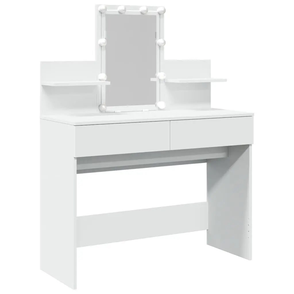 Dressing Table LED Mirror White Vanity Makeup Desk 100L x 40W x 130H cm
