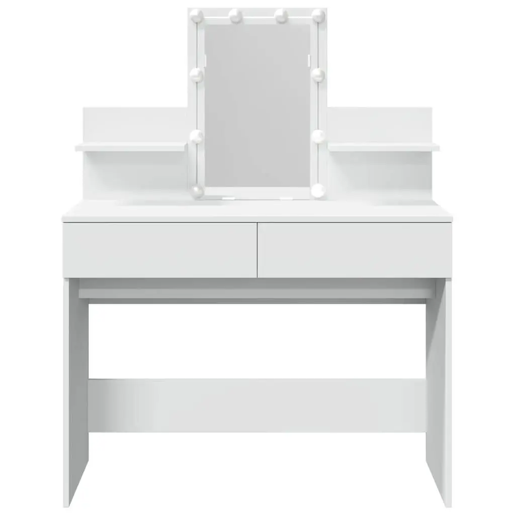 Dressing Table LED Mirror White Vanity Makeup Desk 100L x 40W x 130H cm