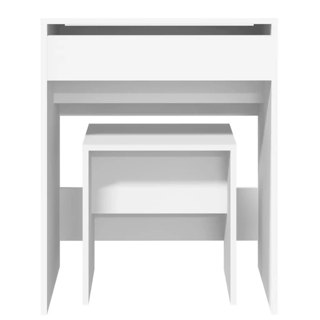 Dressing Table White with Mirror and Stool Bedroom Vanity 60 x 40 x 113.5 cm