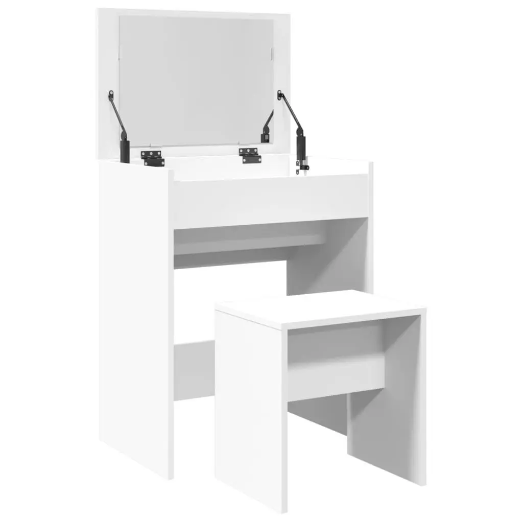 Dressing Table White with Mirror and Stool Bedroom Vanity 60 x 40 x 113.5 cm