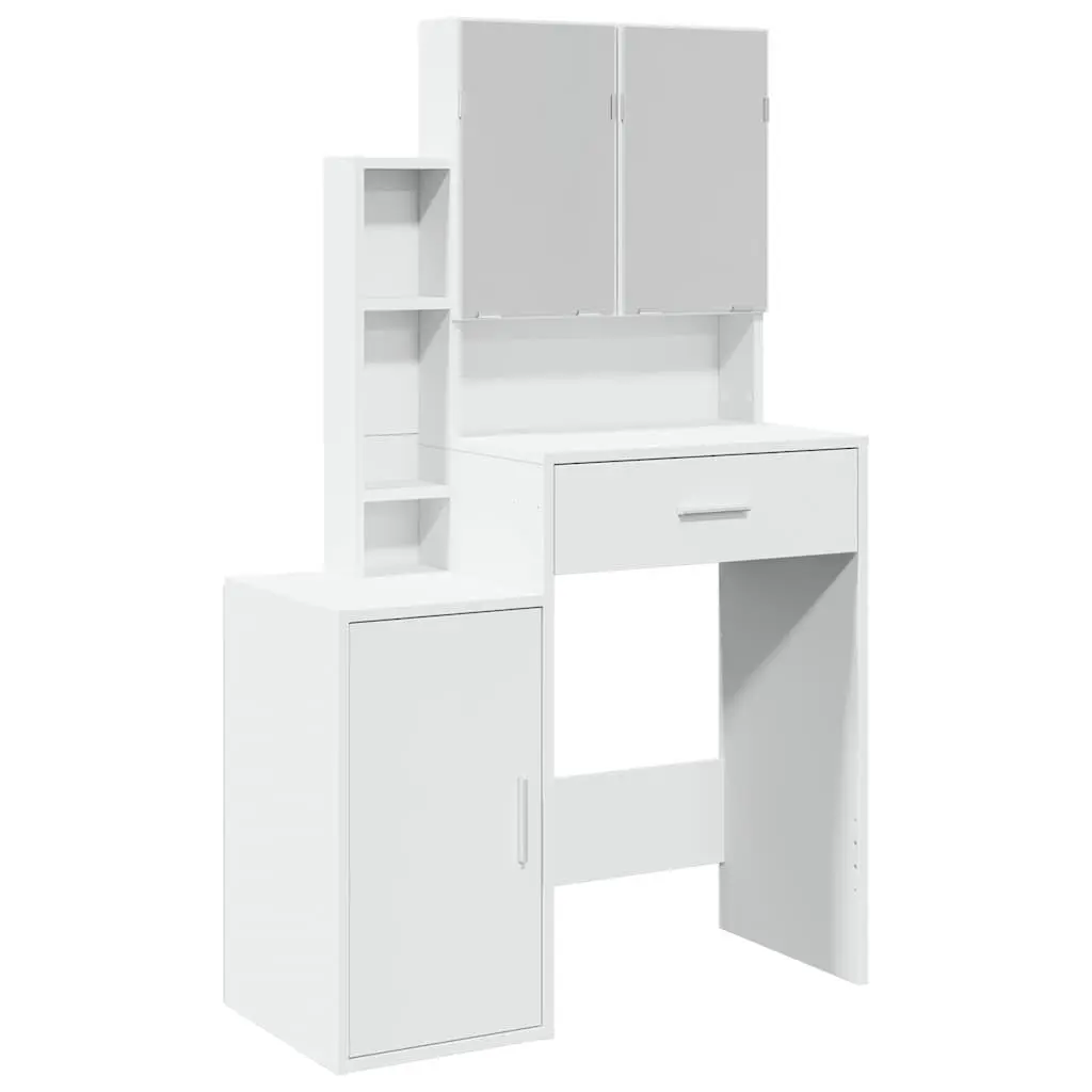 Dressing Table with Mirror and Storage Drawer White 80 x 35 x 132 cm