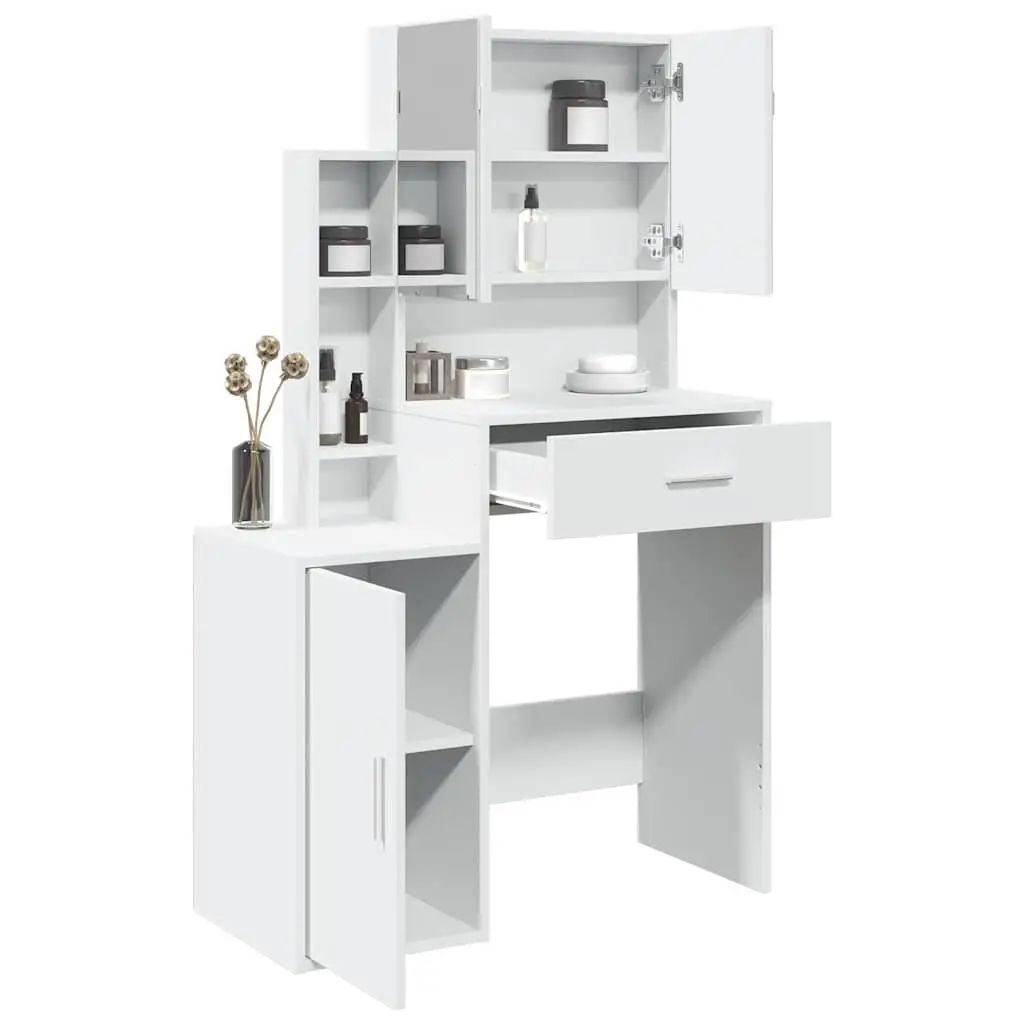 Dressing Table with Mirror and Storage Drawer White 80 x 35 x 132 cm