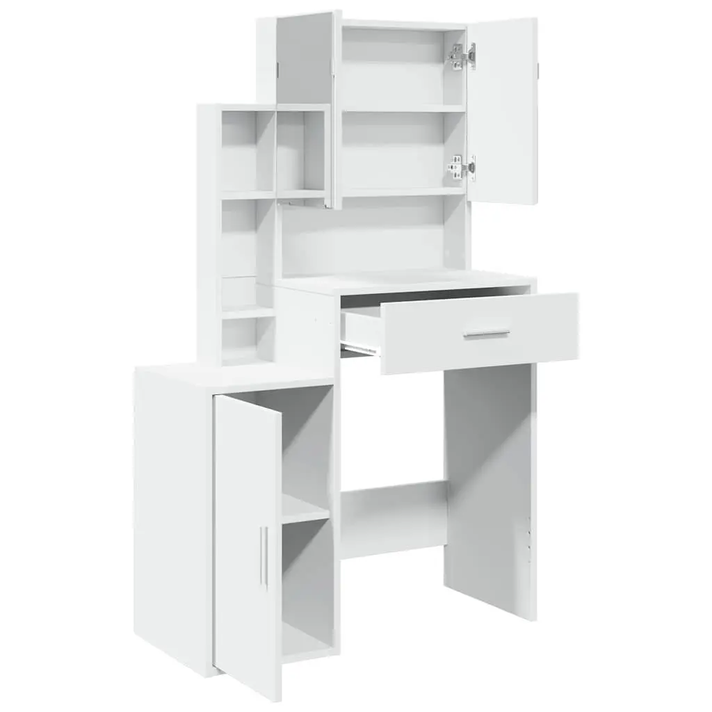 Dressing Table with Mirror and Storage Drawer White 80 x 35 x 132 cm