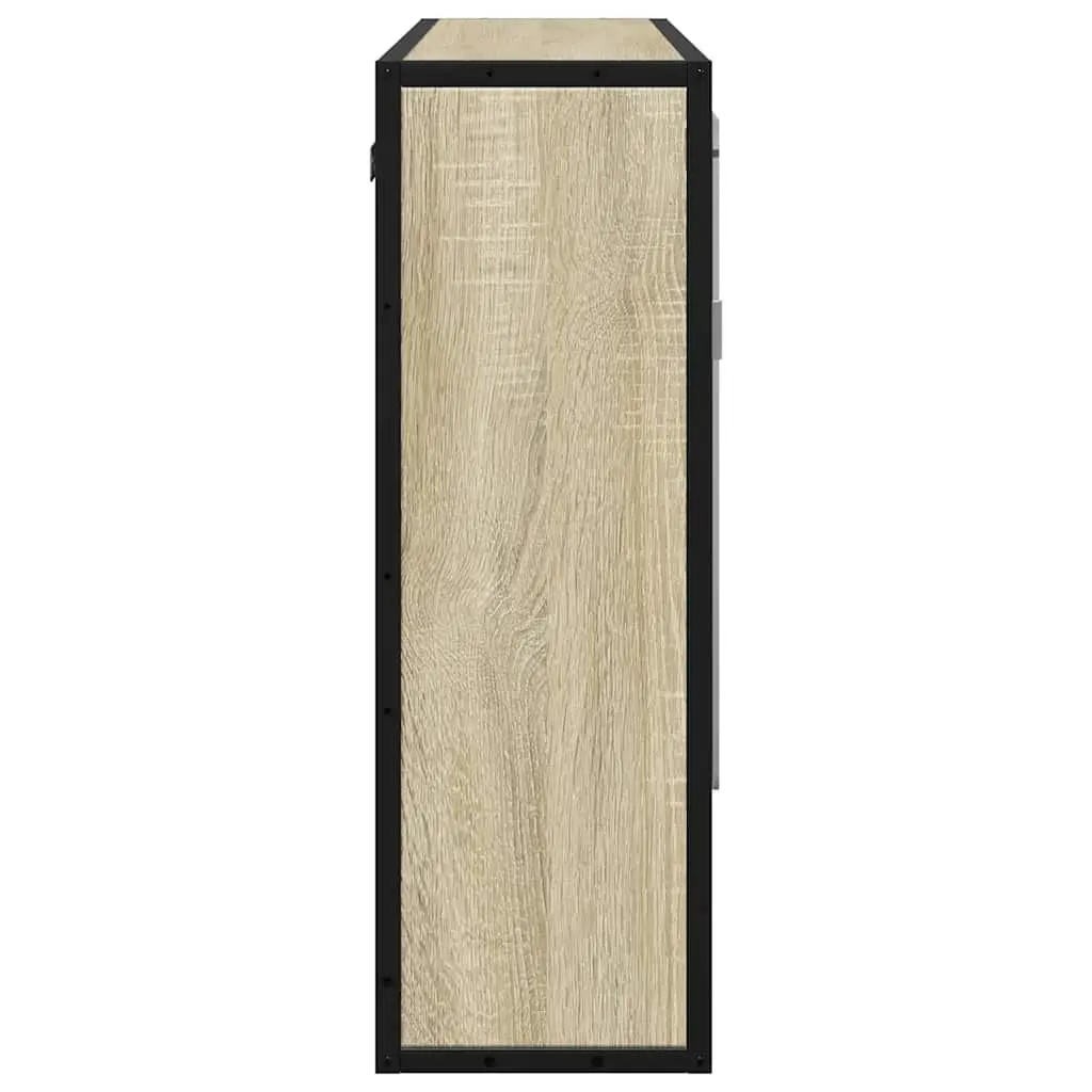 Bathroom Mirror Cabinet Wall-Mounted Engineered Wood 65W x 20D x 60H cm