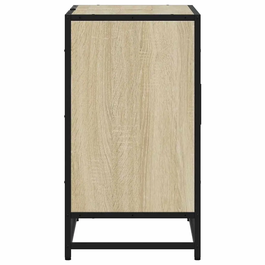 Bathroom Sink Cabinet Brown Engineered Wood Vanity Unit 65x33x60 cm