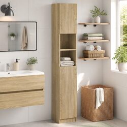 Your New Sonoma Oak Bathroom Cabinet for Easy Storage 32x25.5x190 cm