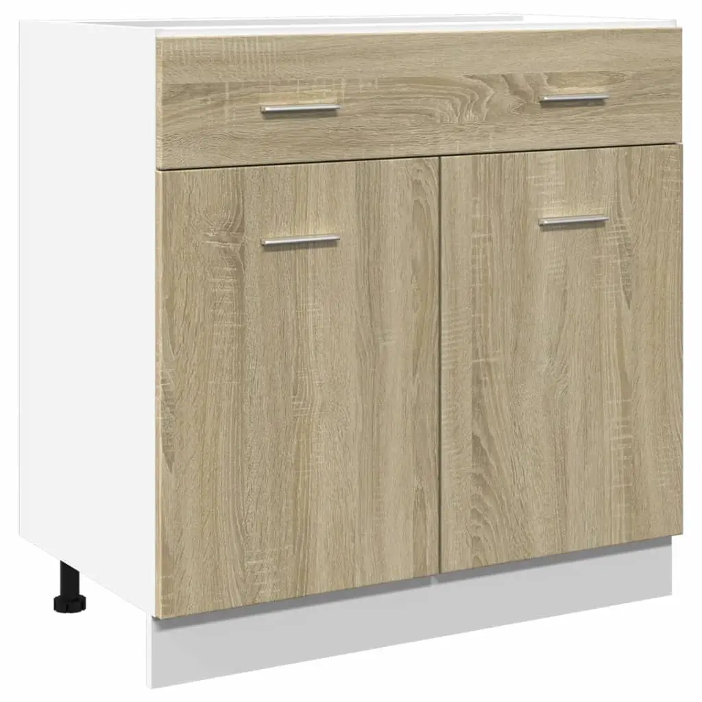 Drawer Bottom Cabinet Engineered Wood Brown 80W x 46D x 81.5H cm
