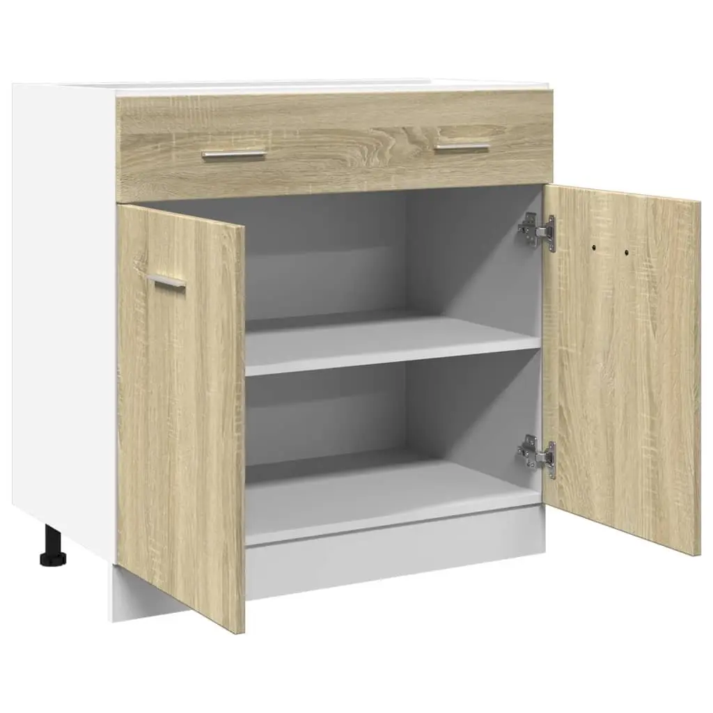 Drawer Bottom Cabinet Engineered Wood Brown 80W x 46D x 81.5H cm