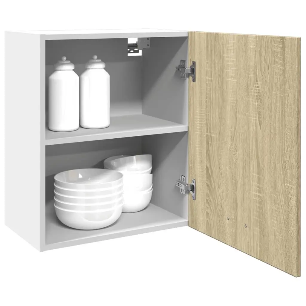 Wall Mounted Kitchen Cabinet Storage Organiser Brown Engineered Wood 50x31x60cm