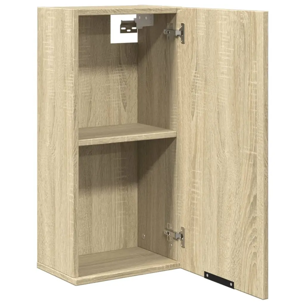 Wall-Mounted Bathroom Cabinet Brown Sonoma Oak Storage Vanity Unit Cupboard